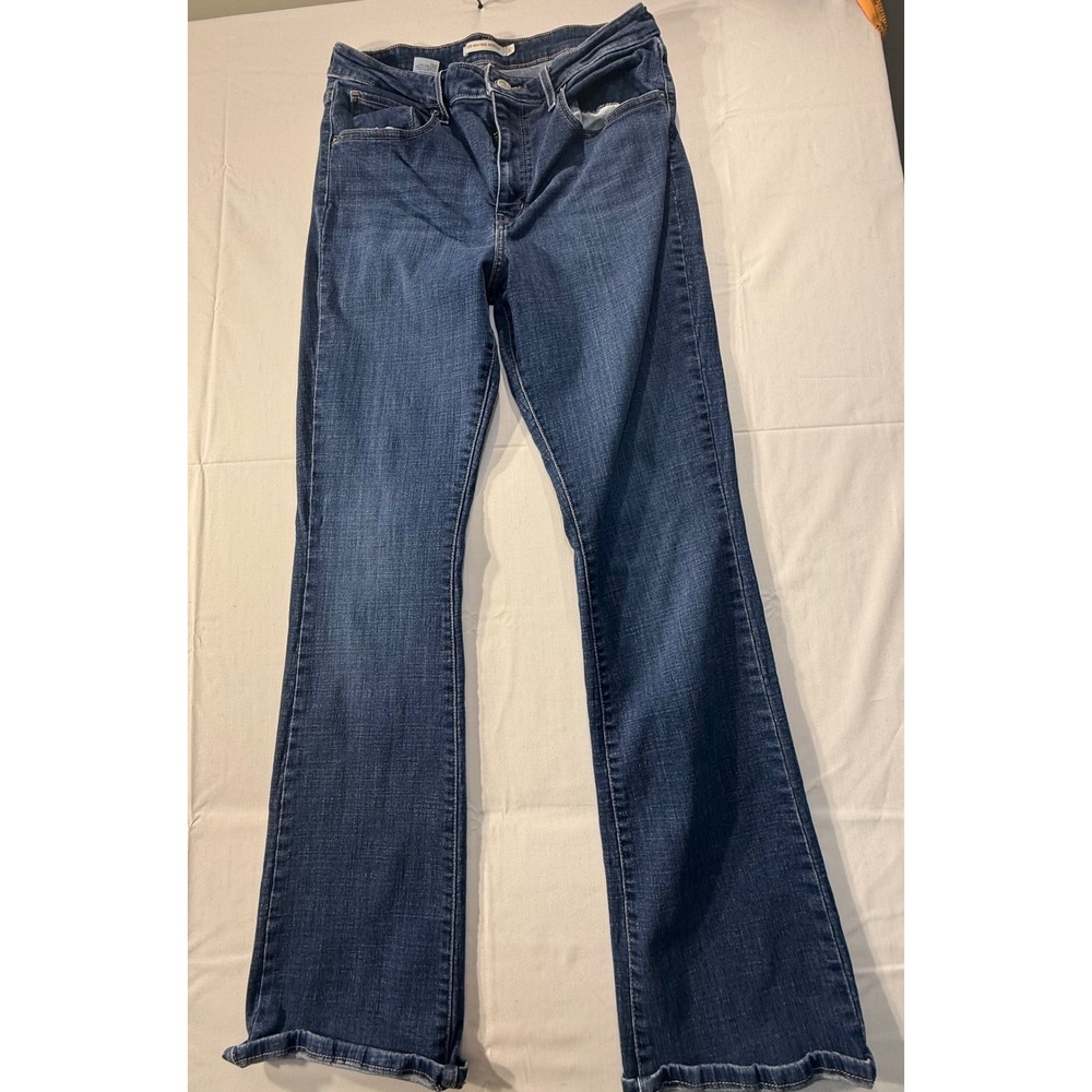 Levis 725 High Rise Bootcut Jeans Dark Wash Stretch Denim Size 32
